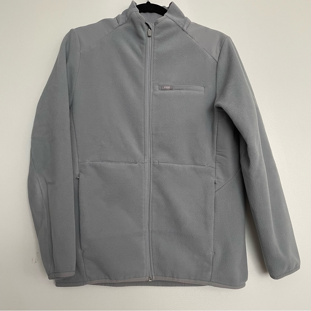 Women’s FIGS On Shift Performance Fleece Jacket Cement 1948 Size Medium